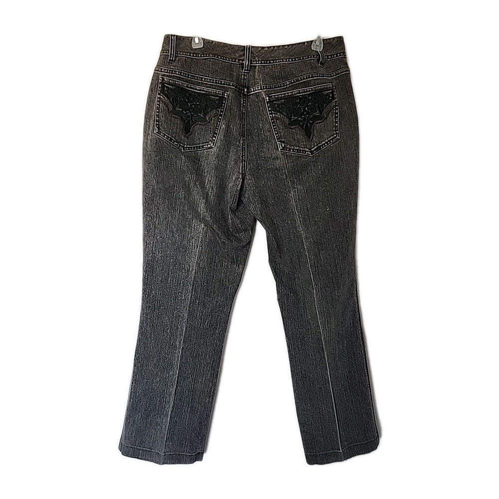 Sigrid Olsen Collection‎ Modernist 00 Black Lt Wash Jeans Women's 10 Y2K Vintage